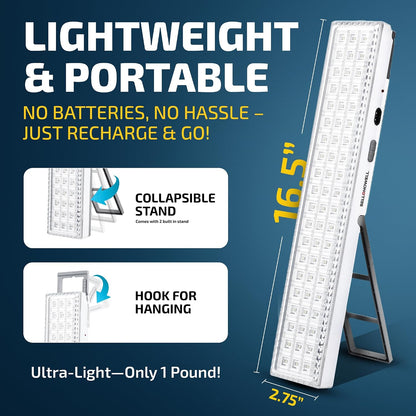 Bell+Howell Portable Light Bar, Rechargeable Lights for Home, Emergency Lights for Home Power Failure, Rechargeable Light Bar, Lámparas Recargables para Apagones, 720-Lumens, As Seen on TV