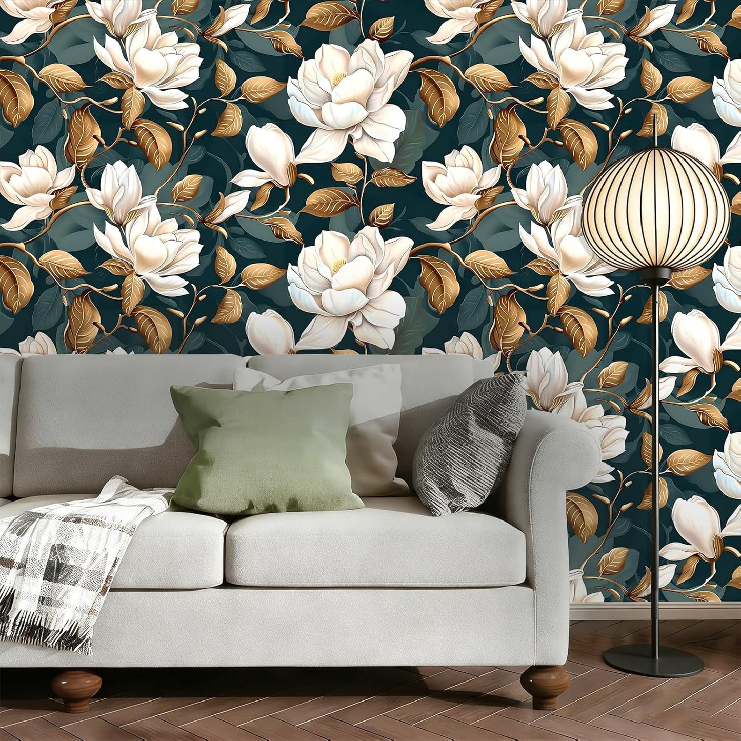 Peel and Stick Wallpaper, Soft Wildflower Botanical Contact Paper, PVC Vinyl Removable Wall Covering, Waterproof Easy-Clean, No Residue Renter Friendly, Neutral Decor, 39.4x17.3 in (Flowers2)