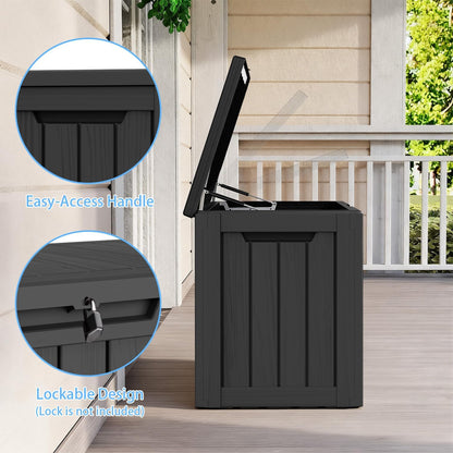 230 Gallon Large Outdoor Storage Box Waterproof, UV Resistant Resin Deck Box with Hydraulic Rod & Lockable Latch for Patio Furniture, Outside Storage Box for Garden Tools, Patio Cushions, Black