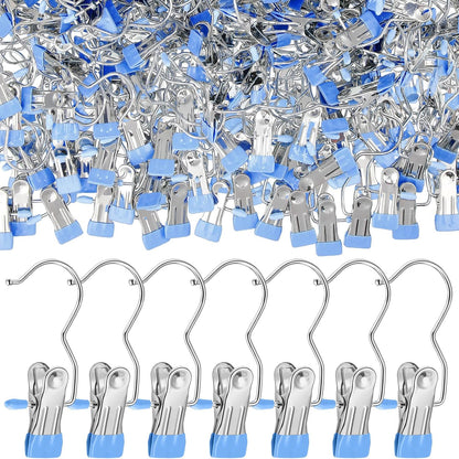 Yinder 150 Pcs Boot Hangers Clips Laundry Hooks Hanging Stainless Steel Clothes Pins Portable Clip Hangers for Closet Travel Socks Pants Handbags Hats Towels (Beige)
