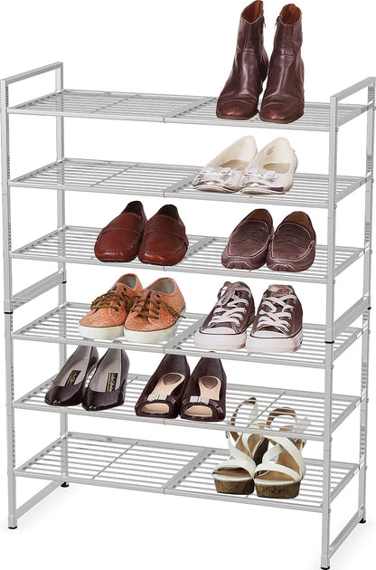 Simple Houseware 3-Tier Stackable Shoes Rack Storage Shelf, Black