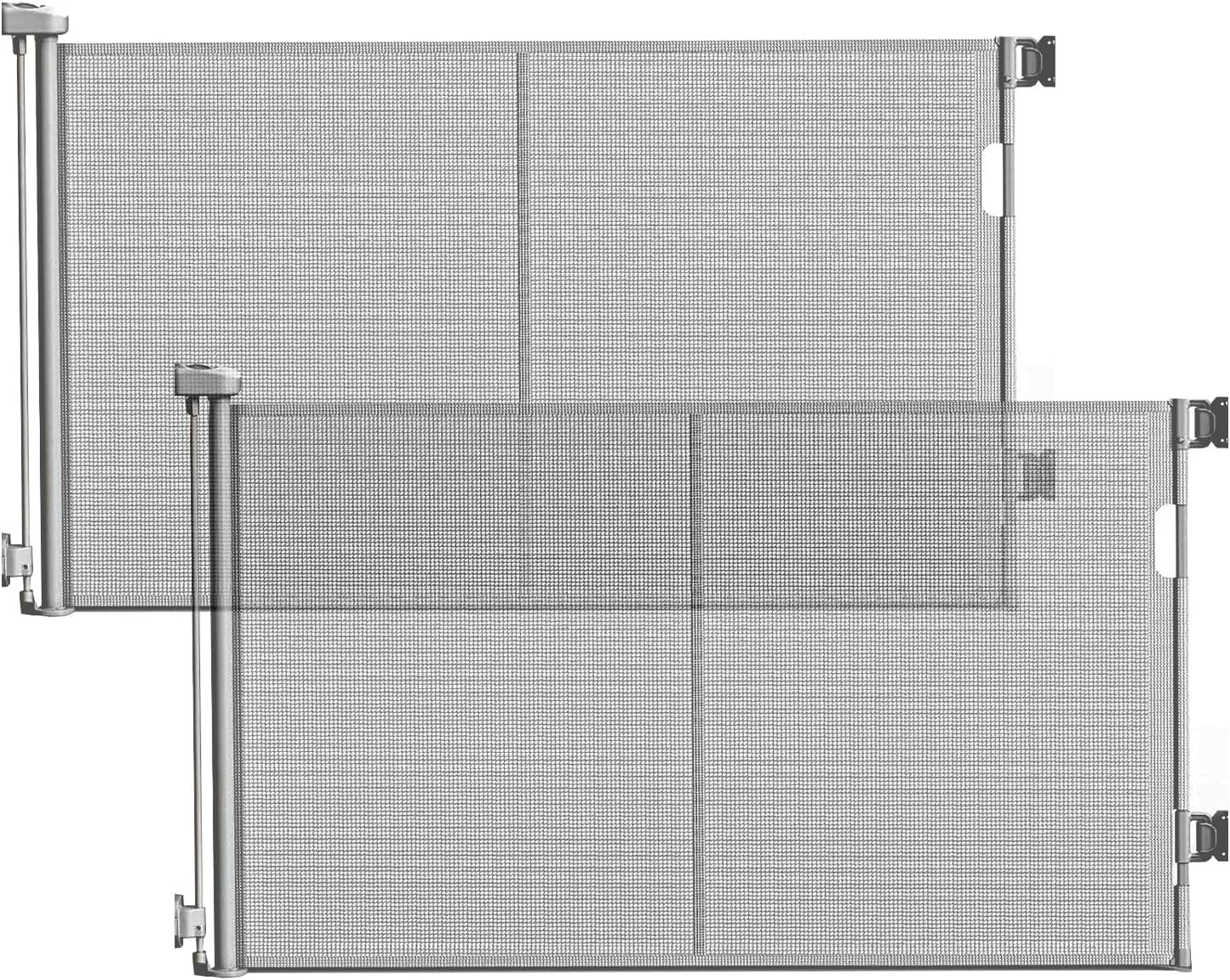 Reinforced 60" Wide Retractable Baby Gates with Upgraded Rods - Bottom Anti-Escape, 5 ft Mesh Baby Gate Retractable Dog Gate Indoor Pet Gate Retractable Stair Gate Outdoor Retractable Gate, Black