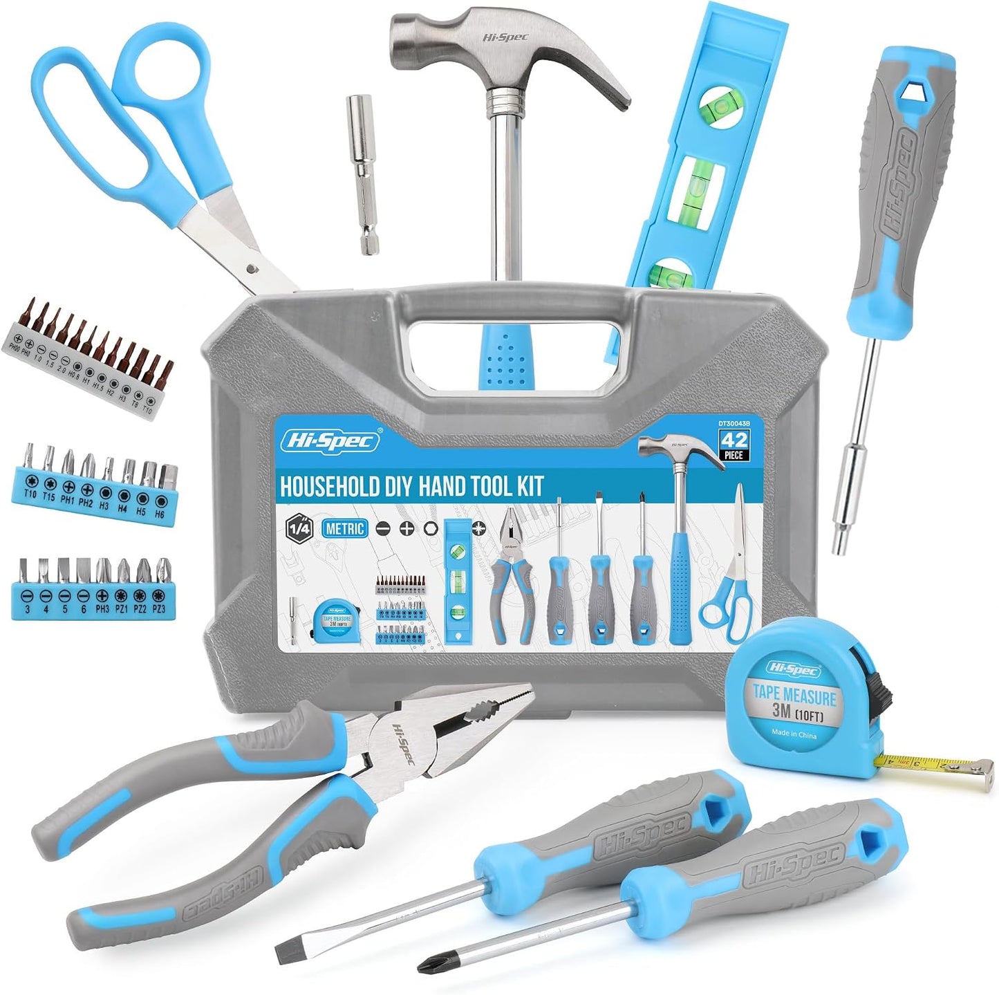 Hi-Spec Tool Kit Yellow 20pc. Small Tool Kit for Home DIY & Office Repairs. Compact and Lightweight Essential Tools in a Portable Book-Sized case.