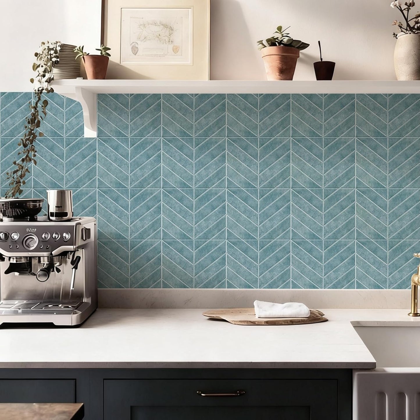 10 Sheets Thicker Design Peel and Stick Backsplash, 3D Self Adhesive Peel and Stick Wall Tile Backsplash for Kitchen, Bathroom, 11.4"x9.1", Beige