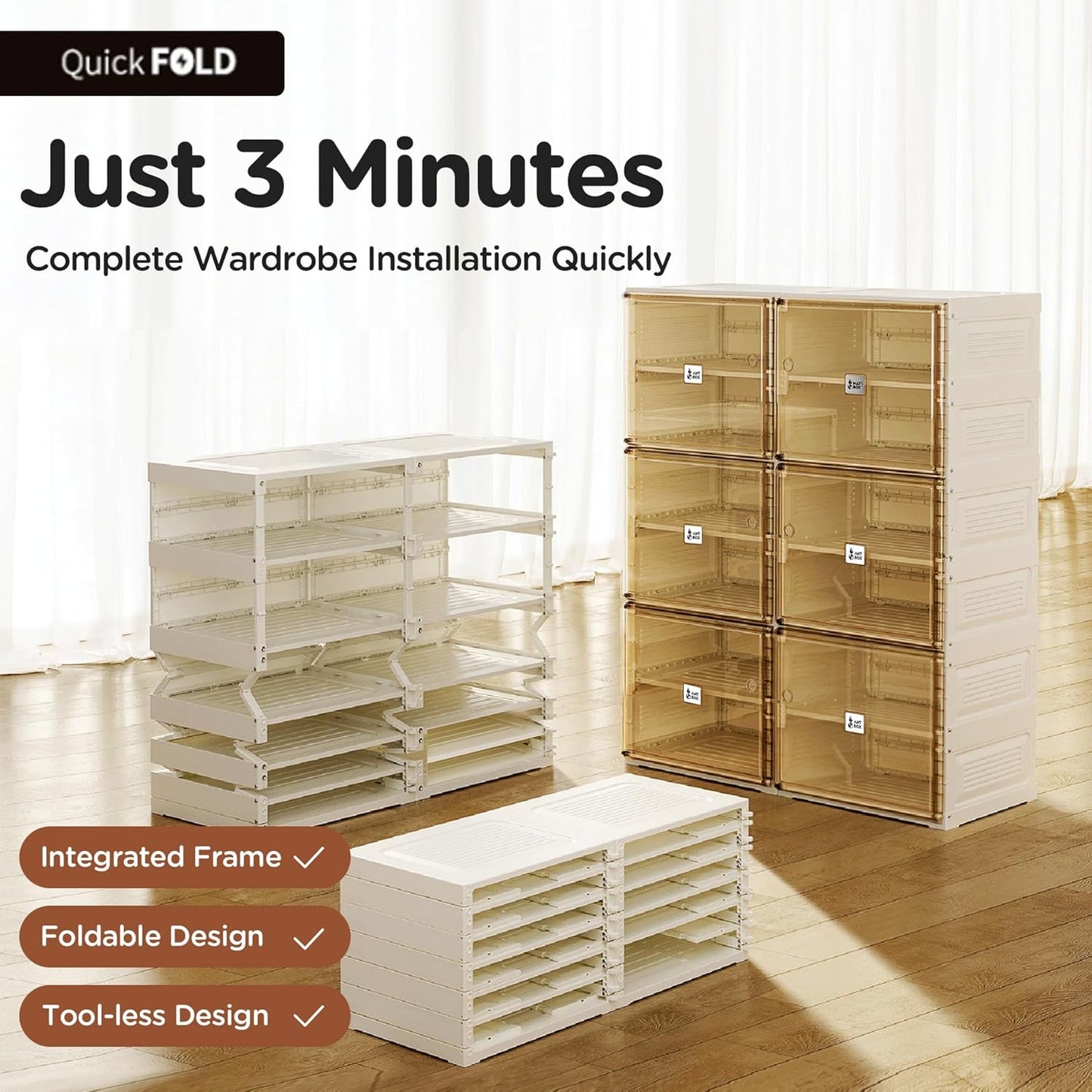 ANTBOX Portable Shoe Rack Organizer for Closet Entryway, Stackable Sneaker Storage Shoe Cabinet with Magnetic Clear Door, Large Plastic Storage containers Bins with Lids 7 Tiers 28 Pairs