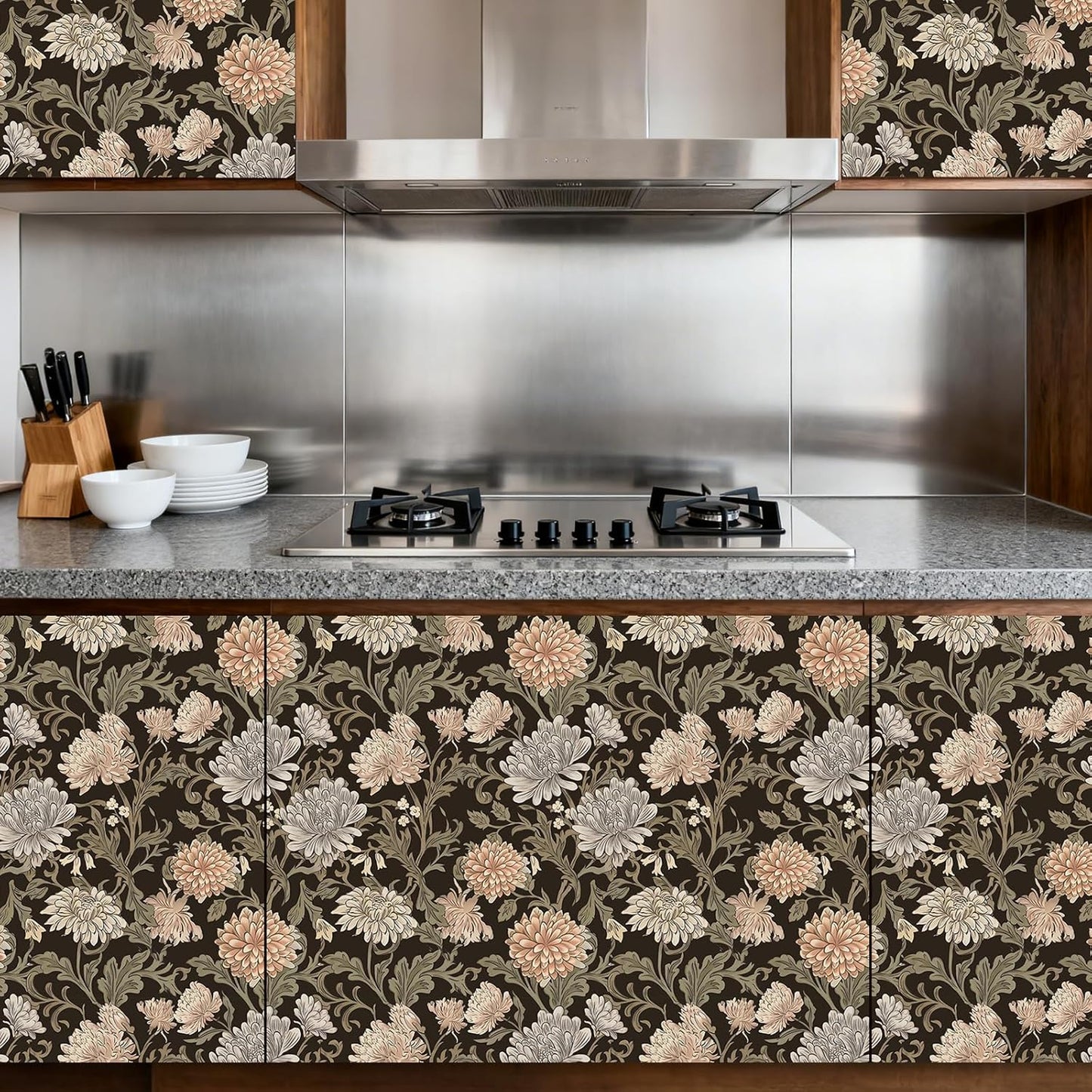 Removable Peel and Stick Wallpaper Boho 17.5 x 118 in Floral for Bedroom Bathroom Easy Peel Off Stick on Wallpaper Contact Paper Renter Friendly Wall Paper