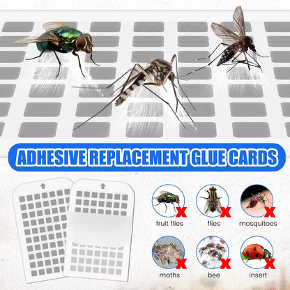 Qualirey 30 Pack Flying Insect Trap Refill Sticky Card Plug Refill Replacement, 1:1 Size