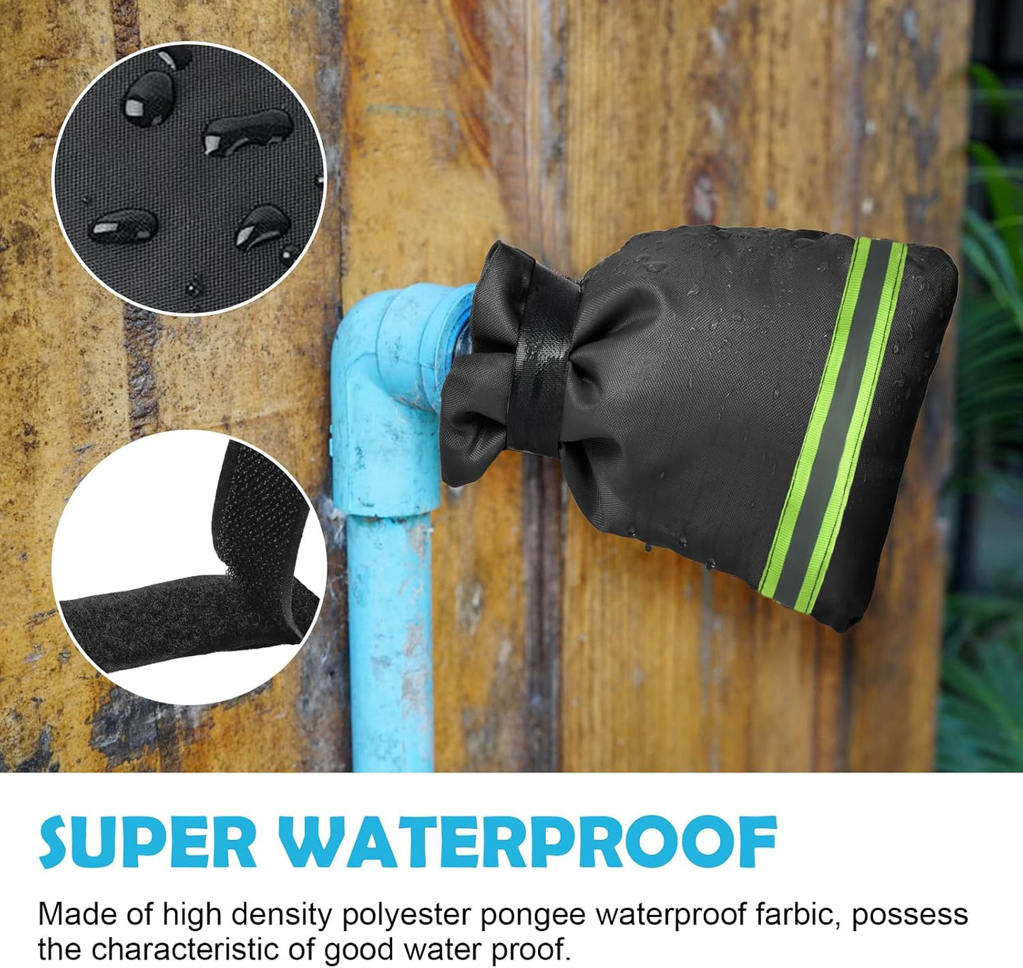 Outside Tap Covers for Winter, 1pcs Large Outdoor Tap Cover Insulated Protector, Waterproof & Thickened Thermal Tap Jacket Protects Your Tap from Freezing Bursting (Black)