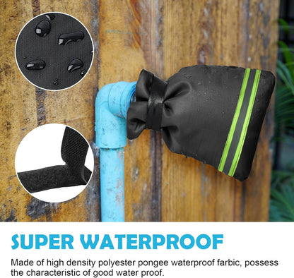 Outside Tap Covers for Winter, 1pcs Large Outdoor Tap Cover Insulated Protector, Waterproof & Thickened Thermal Tap Jacket Protects Your Tap from Freezing Bursting (Black)