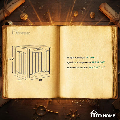 YITAHOME 134 Gallon Large Deck Box | Waterproof Resin Outdoor Storage Box with Lock, Doubles as 2-Person Bench Seating for Patio Furniture Cushions,Garden Tools &