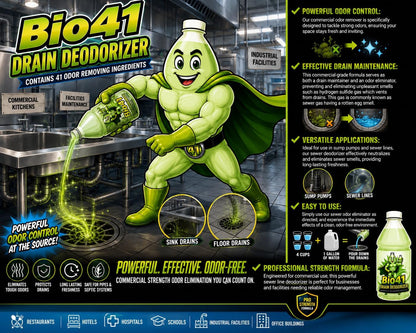 Drain Deodorizer- Odor Eliminator - Commercial Drain Deodorizer - Neutralizer Sewer Gas Smell Remover – 32 Ounce