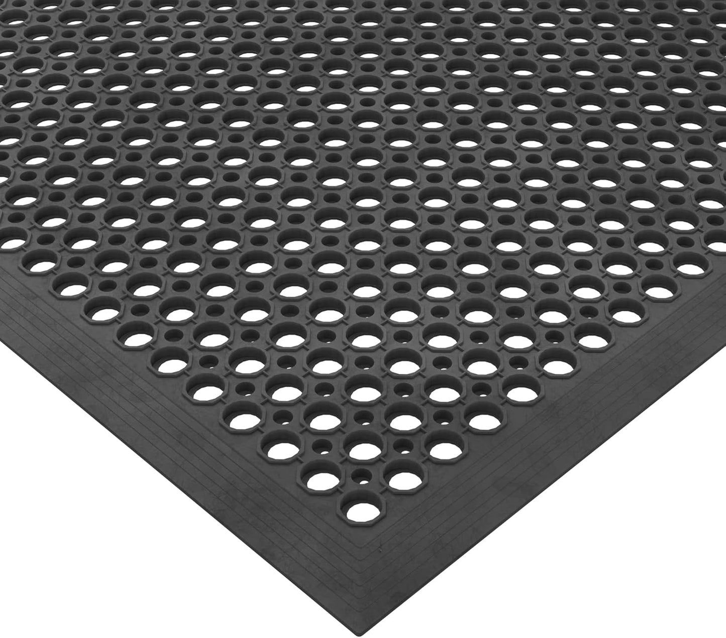 Ottomanson Waterproof Rubber Outdoor Doormat – Heavy-Duty Non-Slip Rubber Floor Mat with Ridge Scraper Pattern, All-Weather Front Door Entry Mat for Mud & Dirt Control – 18" x 30", Black