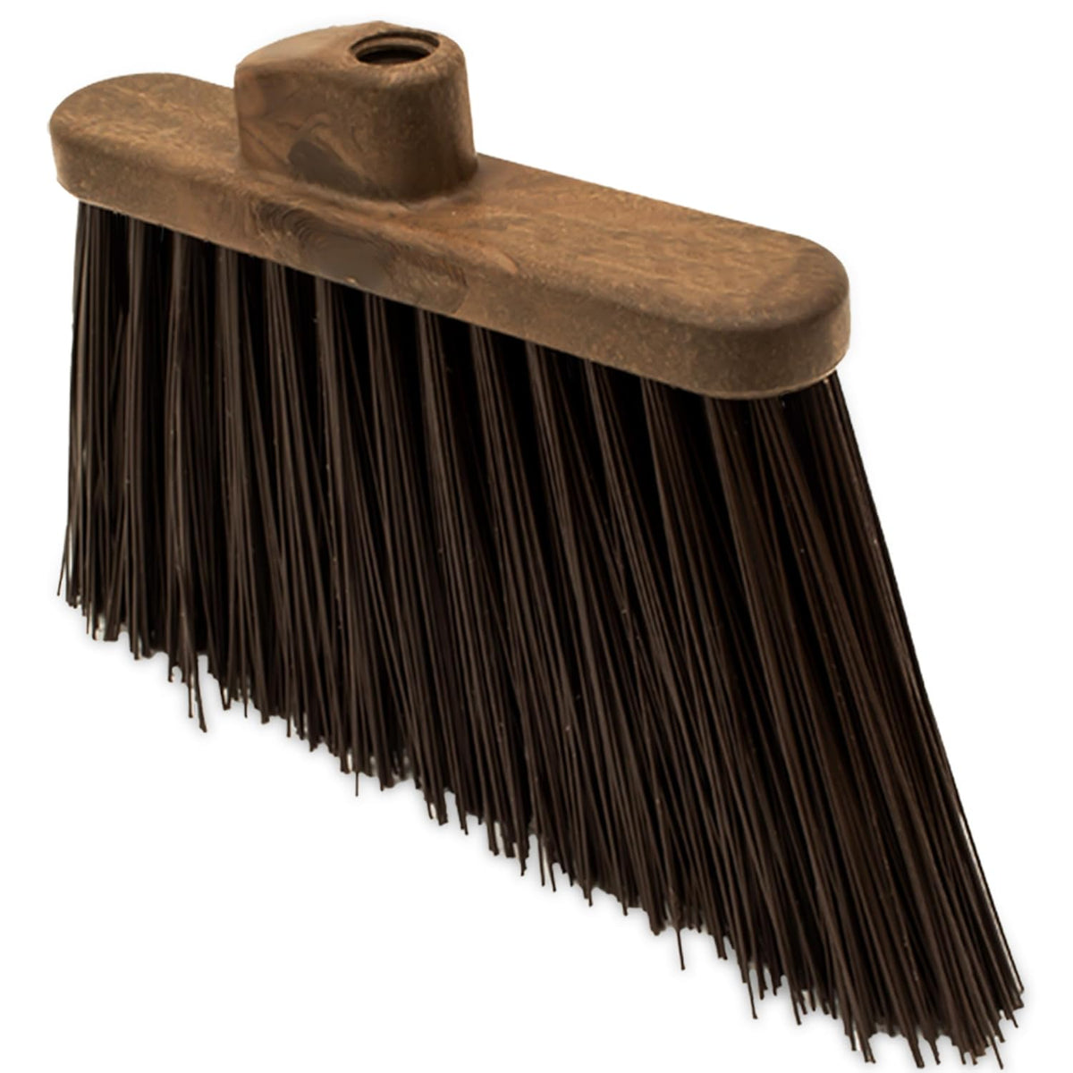 SPARTA Plastic Broom Head, Angled, Un-Flagged for Large Debris Indoor, Outdoor, Home, Restaurant, Lobby, Office, 12 Inches, Green