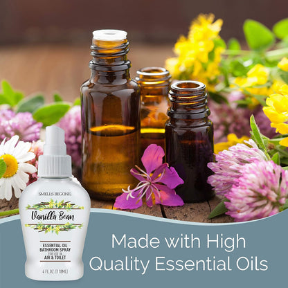 SMELLS BEGONE 4 oz Essential Oil Bathroom Spray - Instantly Eliminate Toilet & Bathroom Odors - Air Freshener Made with Essential Oils (Eucalyptus Mint)