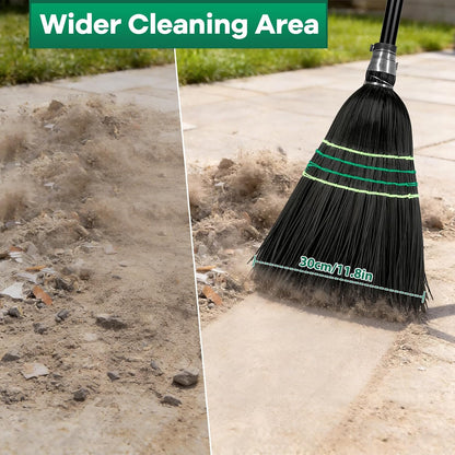 SOBONNE Heavy-Duty Outdoor Broom with Stiff Bristles | Outside Large Commercial Brooms with 60 Inch Long Handle for Sweeping Outdoor Garage Yard Patio Commercial Industrial