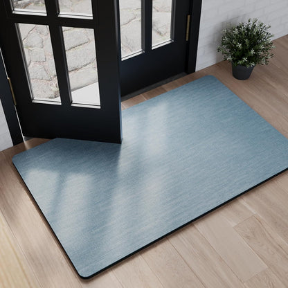 Mecko Bath Mat Rug, Rubber Non-Slip Quick Dry Absorbent Thin Bathroom Rugs Fit Under Door Bathroom Floor Mats-Shower Rug for in Front of Bathtub, Sink, Shower Room(Light Grey,16"x24")