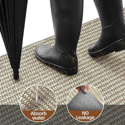 Indoor Door mat 17“ x 30”, Dirt Trapper Door Mat, Non-Slip Washable Entrance Mat, Dirt Resistant and Absorbent Welcome Mat,Low-Profile Doormat for Entryways, Front Doors, and Indoor Entrances, White