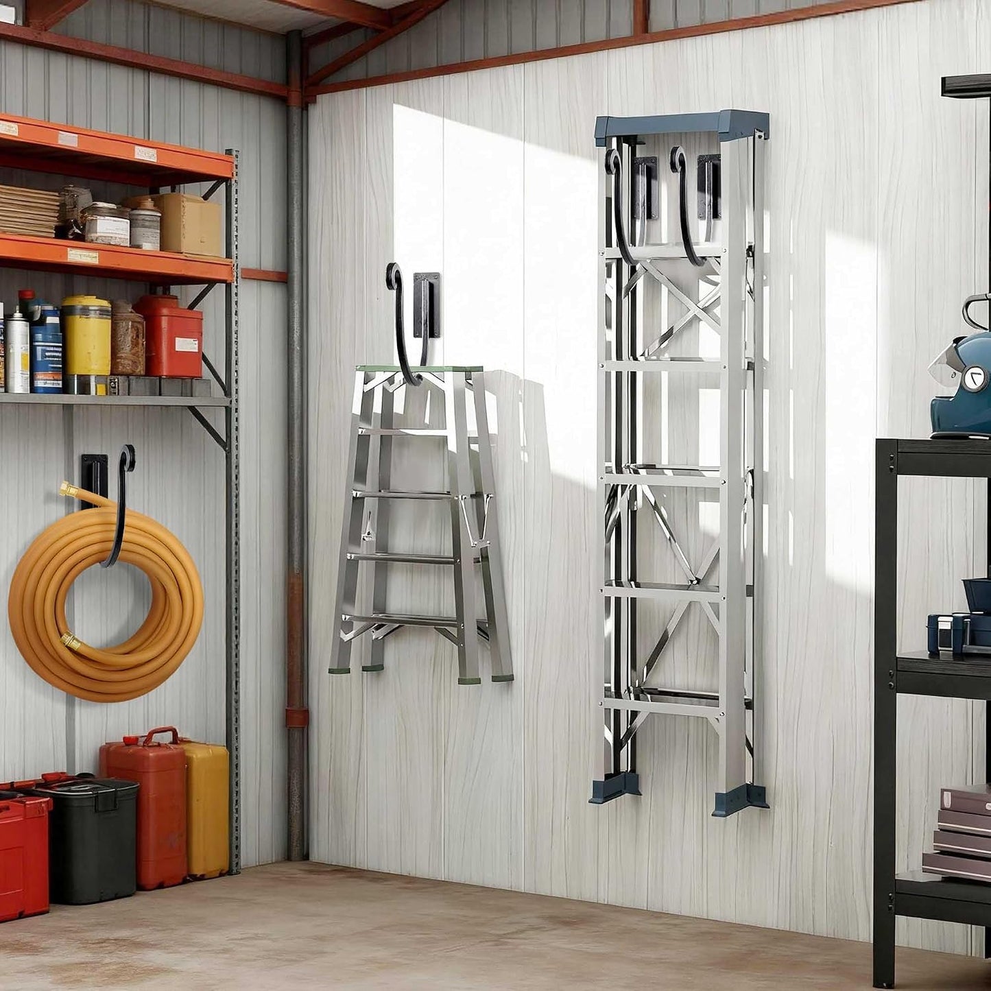 Hose Holder Wall Mount: 8 Inch Metal Heavy-Duty Garden Hose Hanger Outdoor | Hand-forged Hose Rack Mount