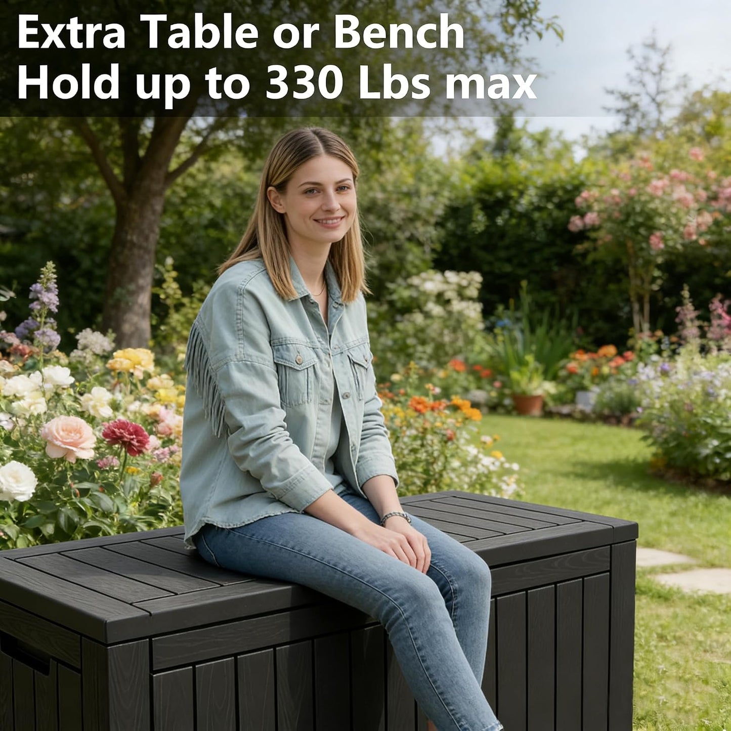 Outdoor Storage Box, 31 Gallon Resin Deck Boxes Outdoor Waterproof For Patio Furniture, Garden Tools, Pool Supplies, Lockable And UV Resistant (Rattan Gray)