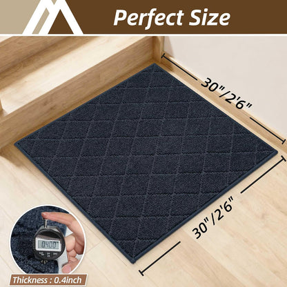 COSY HOMEER Edging Stair Treads Non-Slip Carpet Mat 28inX9in Indoor Stair Runners for Wooden Steps, Edging Stair Rugs for Kids and Dogs, 100% Polyester TPE Backing(4pc, Beige)