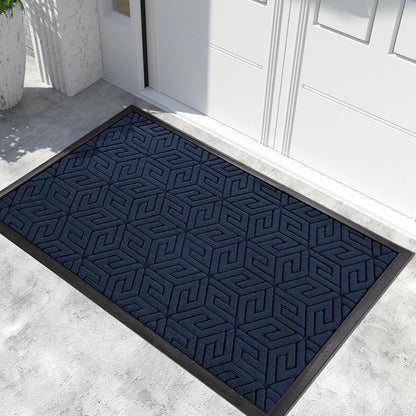 Yimobra Doormat Outdoor Entrance 29.5x17, All-Weather Waterproof Outdoor Mats for Front Door, Non Slip Welcome Door Mat for Patio Proch Outside Entryway Indoor, Black