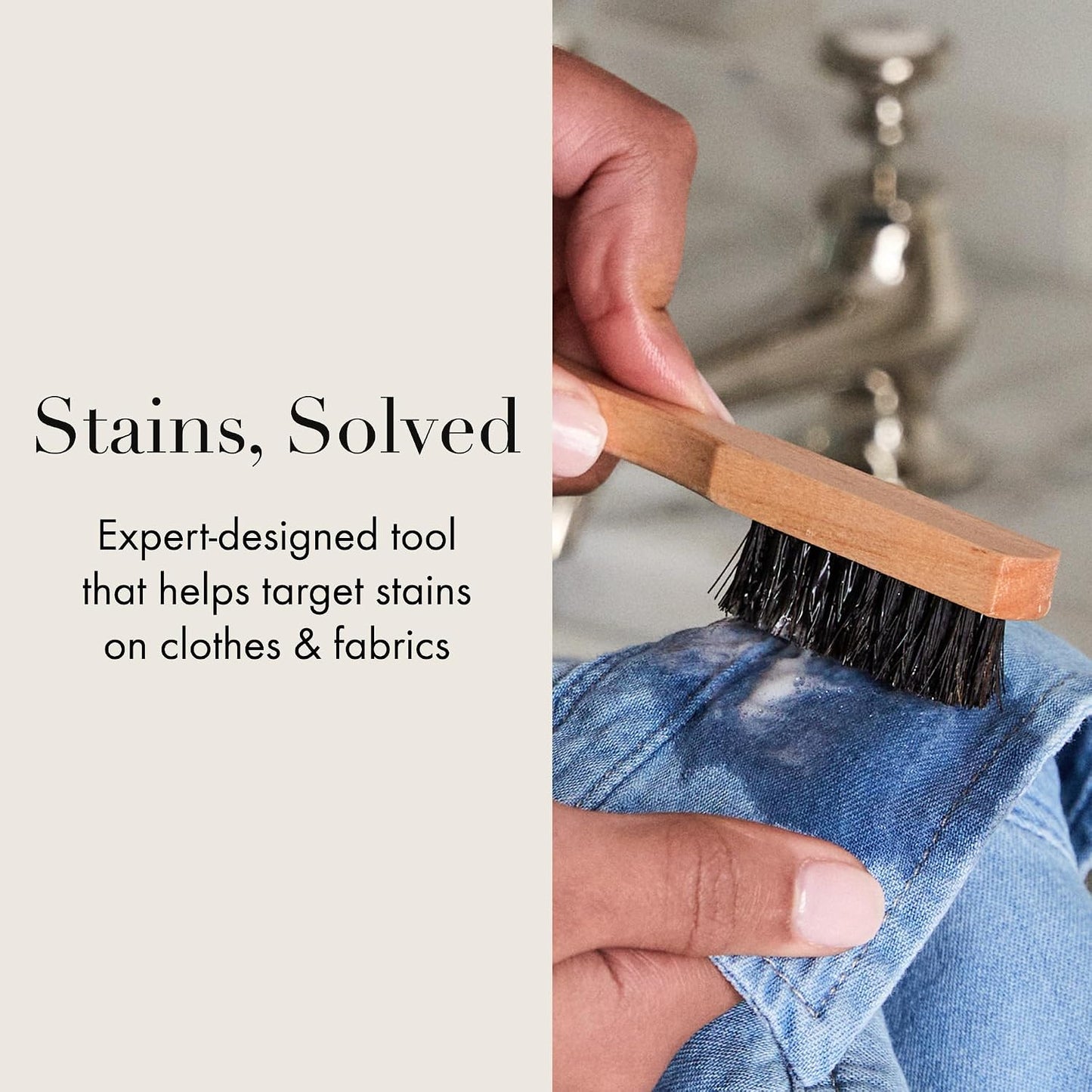 The Laundress Stain Brush, Laundry Brush for Stain Removal, Stain Brush for Clothes, Small Brush for Cleaning Small Spaces, Home Cleaning