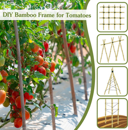 Plant Stakes 18inch, 20Pcs Natural Bamboo Sticks Garden Stakes, HAINANSTRY Plant Support Stakes for Indoor & Outdoor Plants, Orchid Tomato Vegetable Stakes for Garden