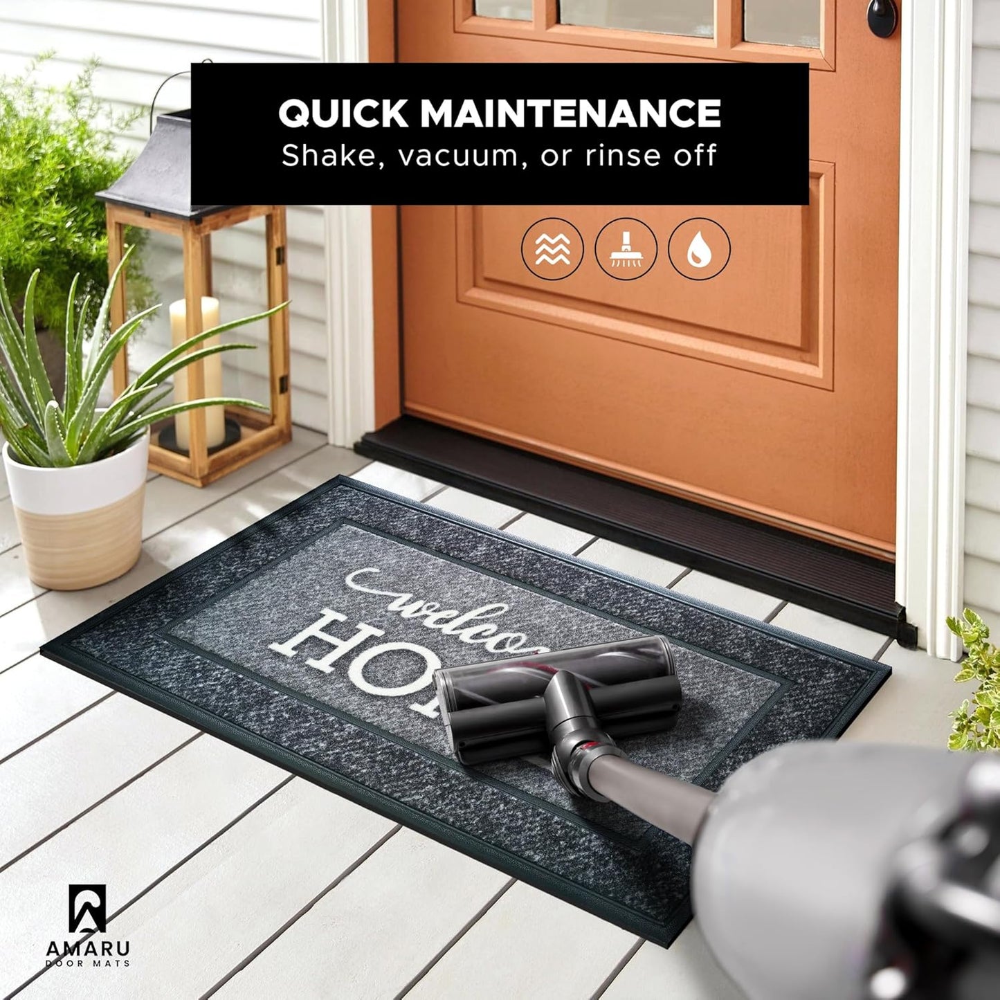 Extra Durable, Superior Absorption, Front Door Mat for Outdoor & Indoor - Welcome Mat for Entryway, Entrance, Patio, Porch - Waterproof, Non-Slip Backing, Coarse Fibers (Scales,17x29)