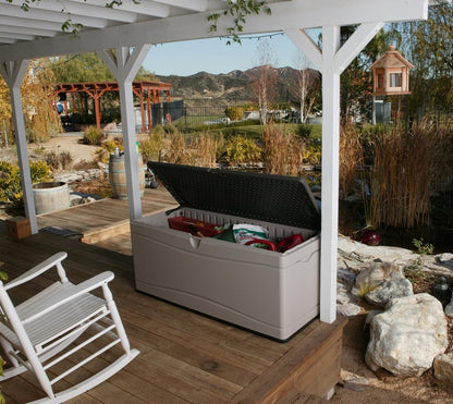 LIFETIME 60012 Extra Large Deck Box, 130 Gallon, Desert Sand/Brown