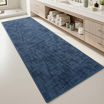 AMOAMI Bath Mat Non Slip Super Absorbent Quick Dry Bath Mats for Bathroom Floor Rubber Backing Washable Bathroom Rugs Modern Woven Jacquard Mat, Beside Tub Bath Rugs, 17" x 24", LightGrey