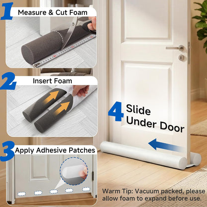 MAXTID Under Door Draft Stopper for Bottom of Doors 38" Black Door Blocker Noise ReducerLight Cold Air Guard Breeze Sound Proof Door Sweep Weather Stripping Door Seal Insulation Strip Gap Filler