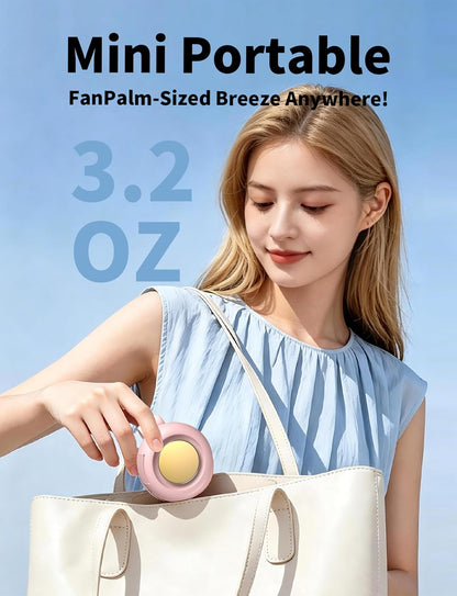 Portable Silent Mini Bladeless Fan, Clip On Fan for Shirt, 3 Speeds & Queit, Hands Free Waist Whirlwind Fans, USB Rechargeable, Suitable for Outdoor & Travel & Office (pink)