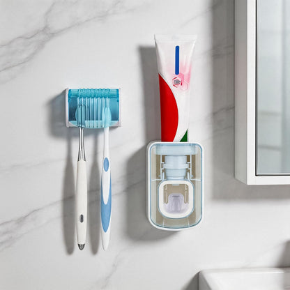 1 Pack Toothbrush Holder Wall Mounted with Cover for Bathroom, 2 Slots Toothbrush Storage Organizer for Shower, Self Adhesive Toothbrush Hanger (Grey)