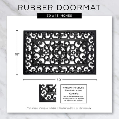 DII Rubber Doormats Collection All Weather, 18x30, Lattice