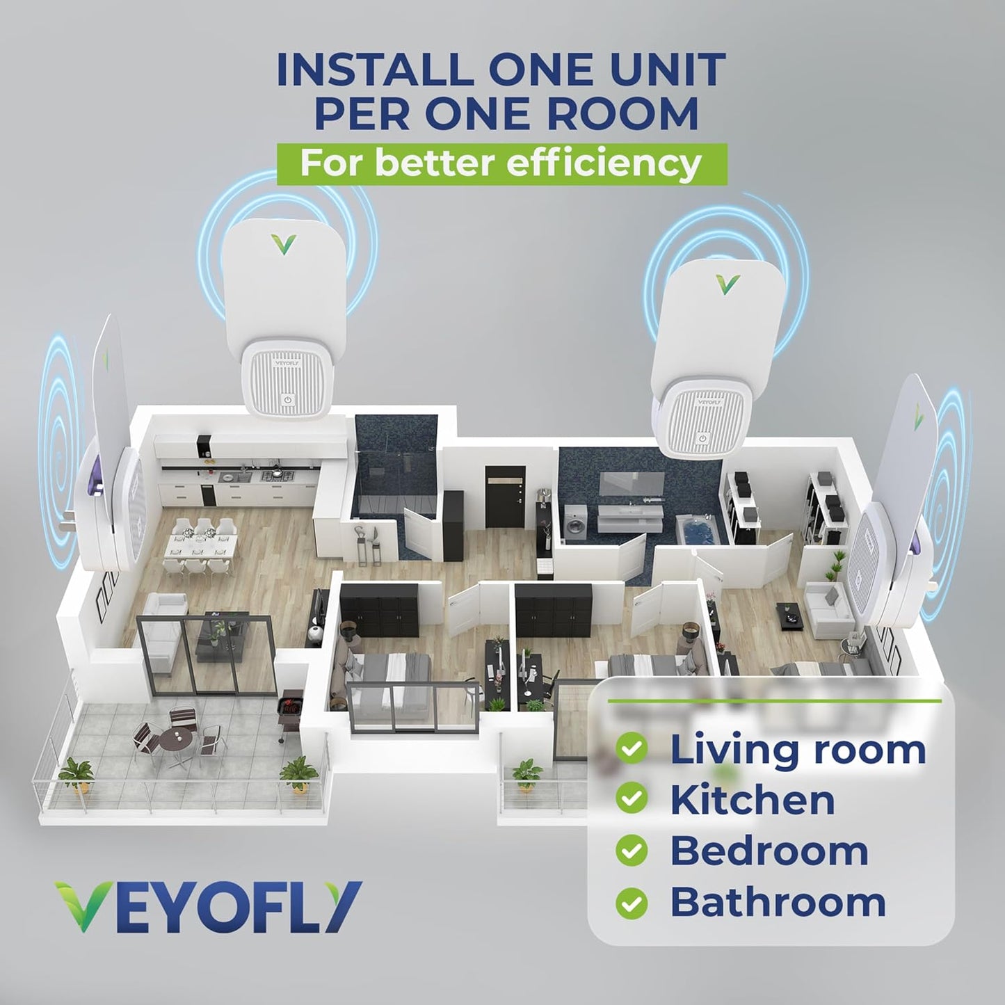 VEYOFLY Fruit Fly Traps for Indoors (1 Device + 2 Refills), Gnat Trap Indoor Plug in, Bug Traps, Flying Insect Trap, Gnat Traps for House Indoor, Fly Trap Indoor for Home Bug Light, Gnats Catcher