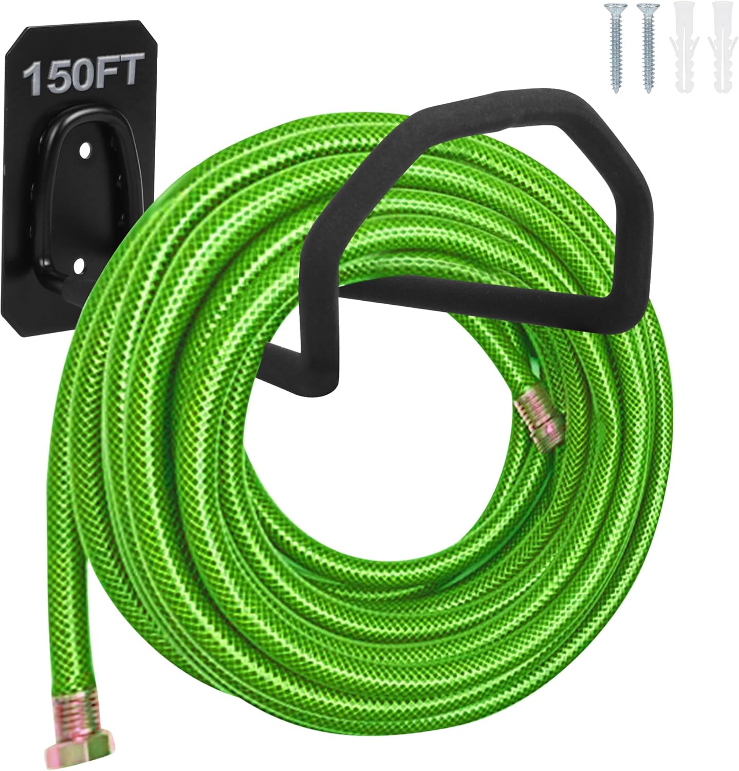 PeoMev Garden Hose Holder Wall Mount - Heavy Duty Water Hose Holders for Outside, Metal Hoses Hanger Sturdy Hose Reel Hooks for Garden