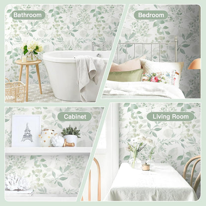 Safiyya Peel and Stick Wallpaper Boho Modern Beige Leaf Contact Paper Peel and Stick Wall Paper Self Adhesive Removable Wallpaper for Bedroom Bathroom Vinyl Roll 78.7"x17.3"