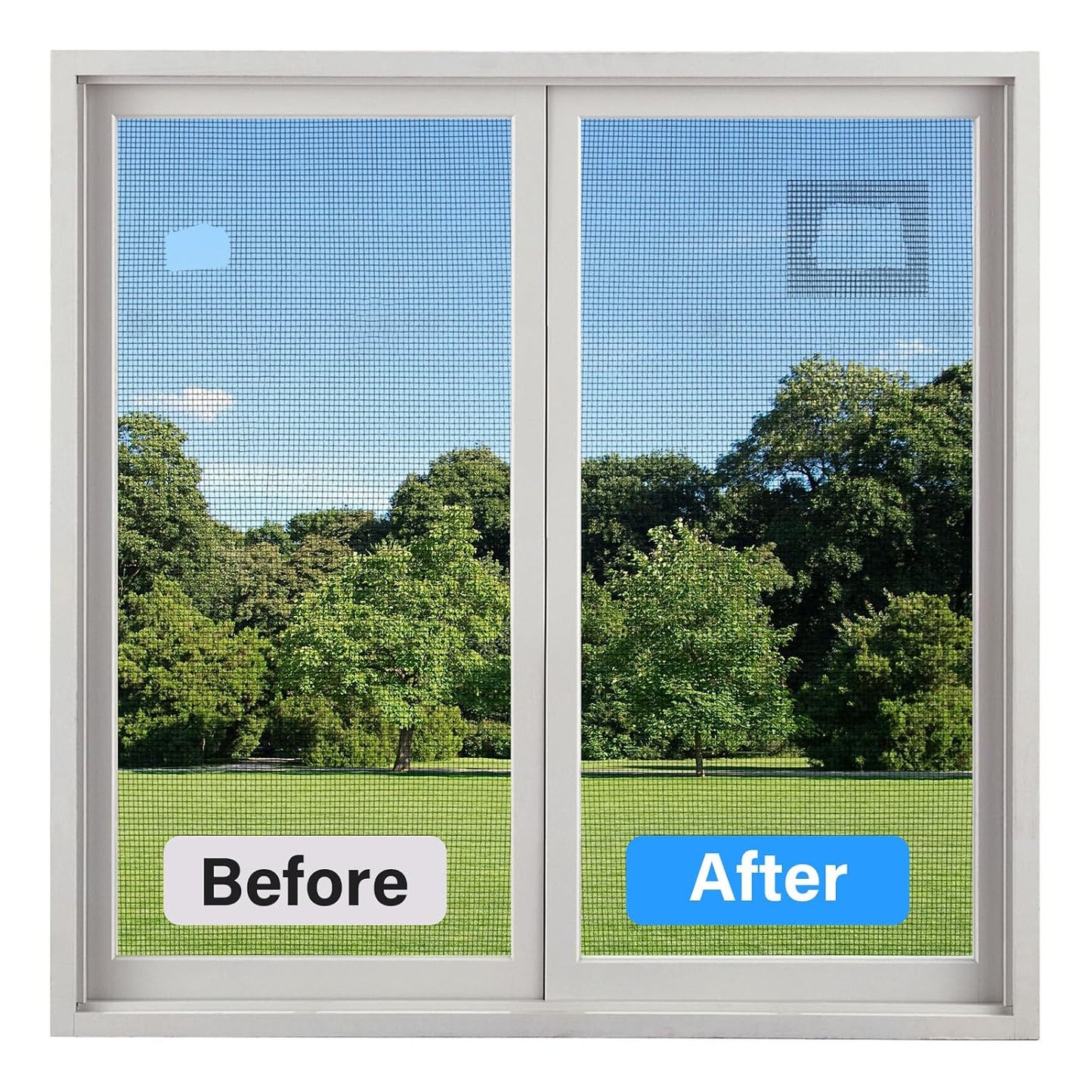 Window Screen Repair Tape, Made of 3M Tape, Screen Repair Kit for Small Holes and Tears of Windows, Doors, Mosquito Net, Strong Adhesive Patch Kit Fiberglass Mesh Tape (Transparent)