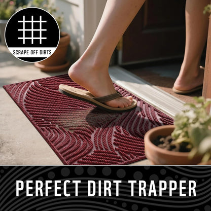 Yimobra Doormat Outdoor Entrance, Simple Stripes All-Weather Waterproof & Non-Slip Mat for Front Door, Heavy Duty Welcome Mat for Indoor, Garage, Patio-29.5x17, Dark Grey