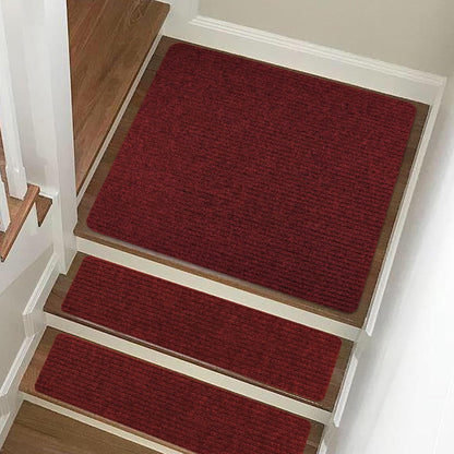 Stair Treads Non-Slip 16 Pack 8"x30" - Carpet Stair Runner for Indoor Wooden Steps with TPE Backing & Anti-Skid Surface, Reusable Adhesive Safety Rug for Kids/Elder/Pet-Friendly - Brown