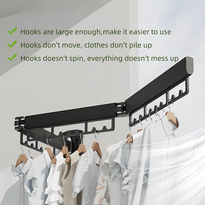 Mounted Wall Drying Rack, Laundry Hanger Dryer Rack, Laundry Hanger Rack, Wall Mounted Clothes Rack, Laundry Room Hanging Rack(Foldable/High-Bearing/Never Fall Off/Third Generation/White)