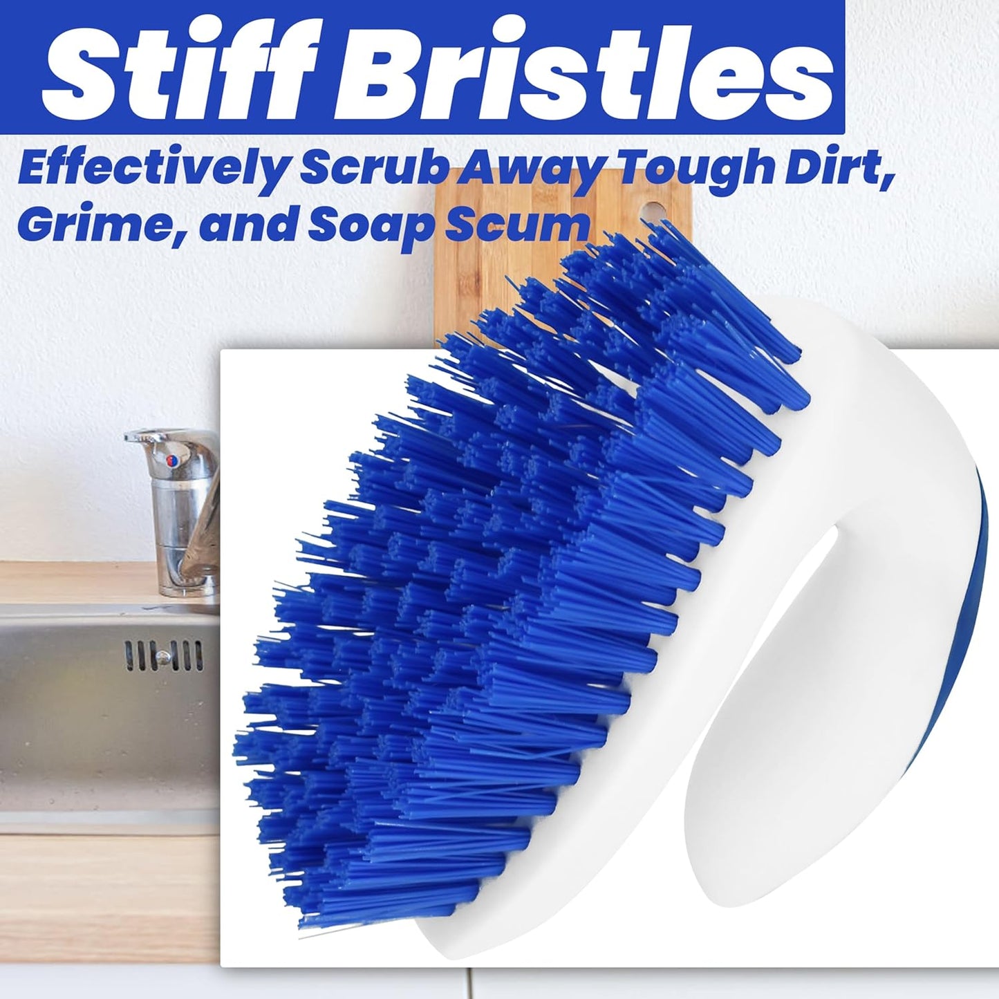 Scrub Brush, 2 Pack Household Cleaning Brushes with Stiff Bristles, Scrubbing Brush for Carpet, Shower, Bathtub, Kitchen, Pool Tile, Bathroom Scrubber, Small