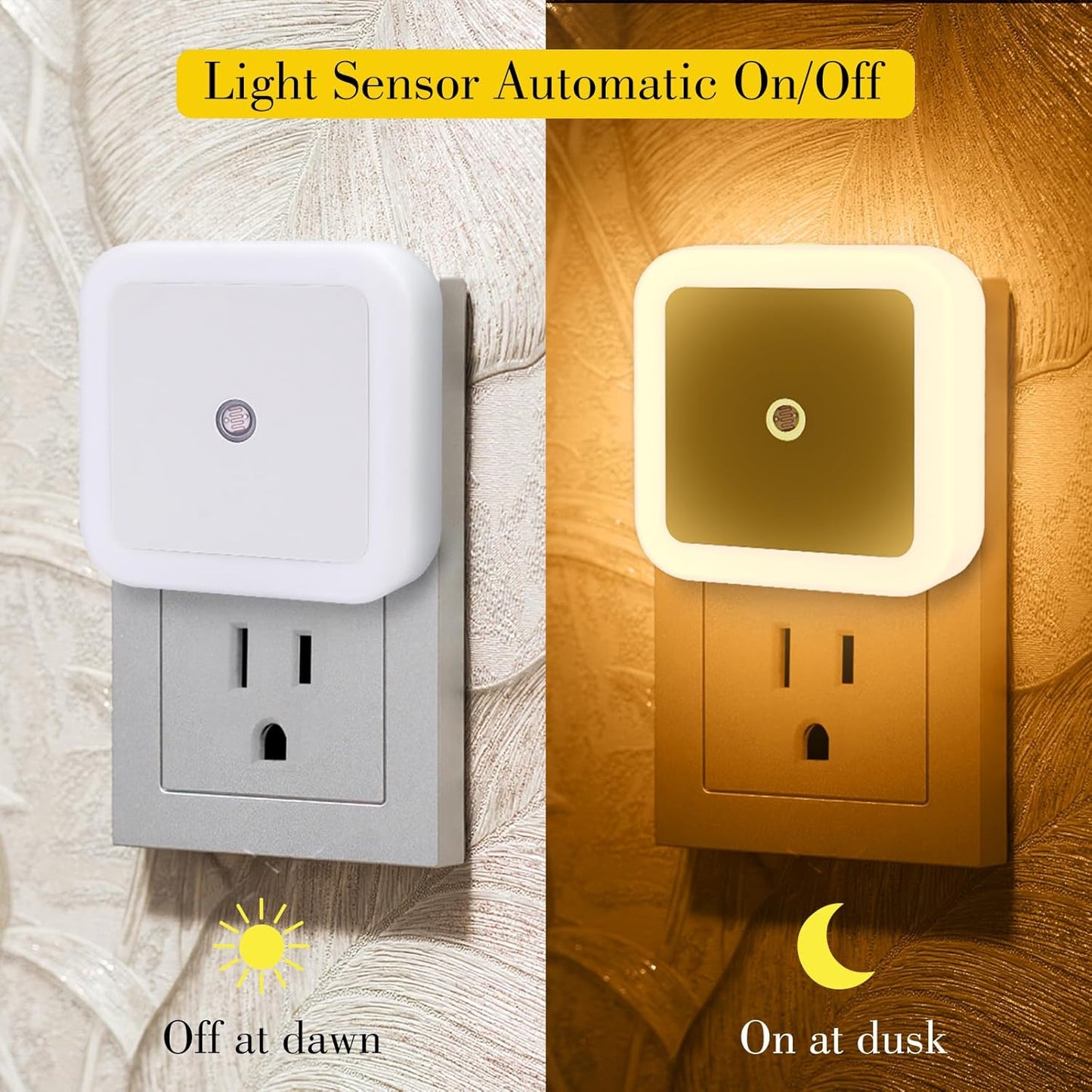6 Pack Blue LED Night Light Plug in, Dusk to Dawn Sensor Automatic On and Off, Energy Efficient, Soft Glow Kids, Nursery, Bedroom, Bathroom, Hallway, Stairs, Kitchen