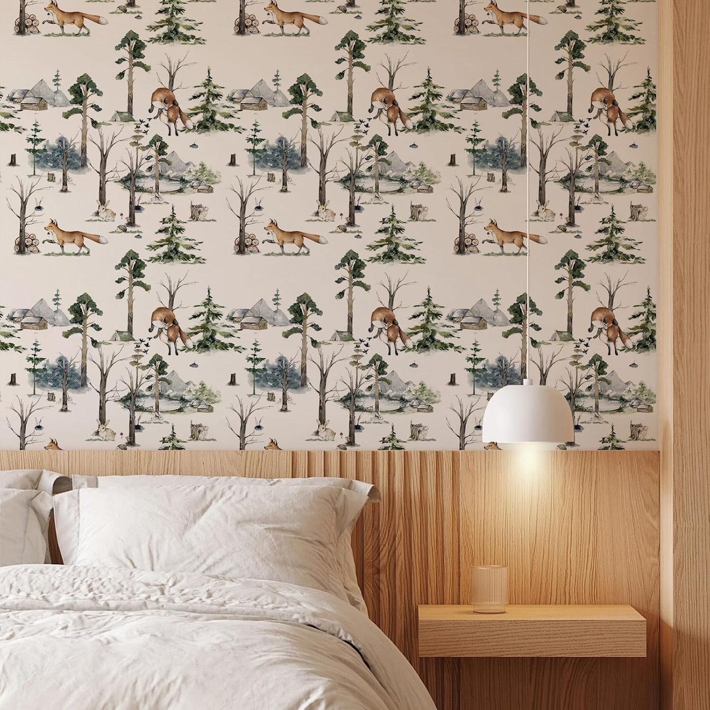 Floral Peel & Stick Wallpaper - Boho Removable Wallpaper for Bedroom & Bathroom - Black/Sand/Oliva - Easy Peel Off - Vintage - Renter Friendly - 118.1" X 17.7"