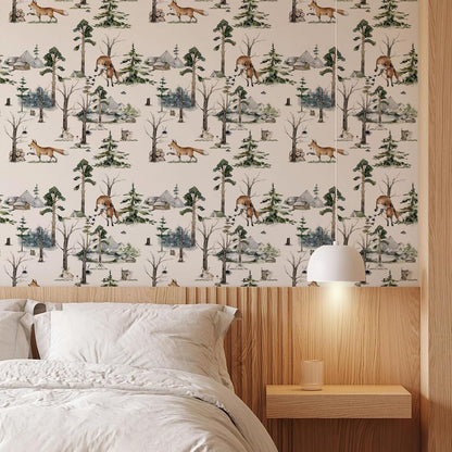 Floral Peel & Stick Wallpaper - Boho Removable Wallpaper for Bedroom & Bathroom - Black/Sand/Oliva - Easy Peel Off - Vintage - Renter Friendly - 118.1" X 17.7"