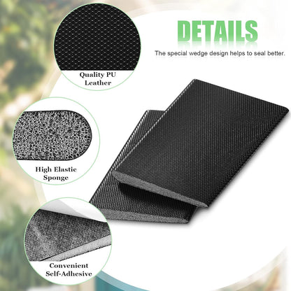 Jetec 6 Peices Self-Adhesive Door Corner Seals, Gap Filler Seal Strip Weather Stripping Draft Stopper Door Frame Seal Corner Foam for Weather Protection Isolation of Noise(Black)