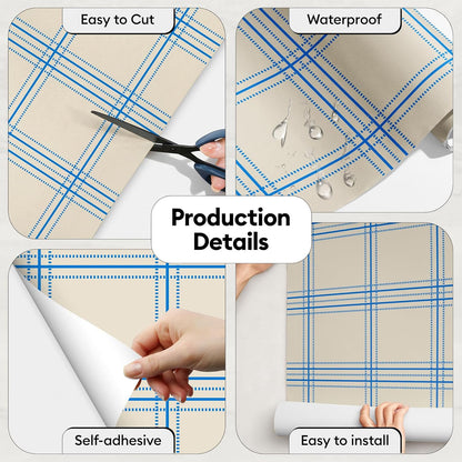 17"x118" Peel and Stick Wallpaper for Renter Friendly, Removable Wallpaper Peel and Stick, Self-Adhesive Textured Contact Paper for Walls, Cabinets, Countertops(Geometric Clay)