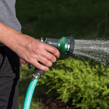 AUTOMAN Garden Hose Nozzle - 2 Pack, 100% Metal High Pressure Spray Nozzle, Labor-Saving Design, Heavy Duty for Garden Watering, Car Washing, Window Cleaning, Pets Bathing
