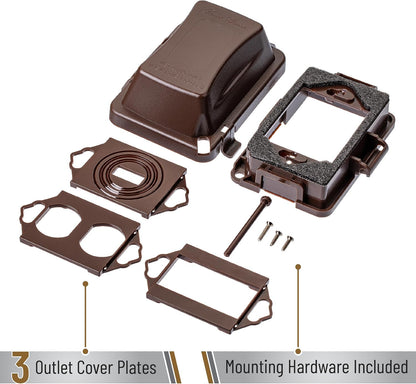 Bates- Weatherproof Electrical Outlet Cover, 1-Gang Outdoor Plug Cover | For Protection Against Rain Dust & Outdoor Use