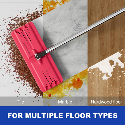 JOYMOOP Mop and Bucket Set, Flat Mops for Floor & Wall Cleaning, Commercial & Household Use, Hardwood Floor Mop with Long Handle & 4 Microfiber Pads